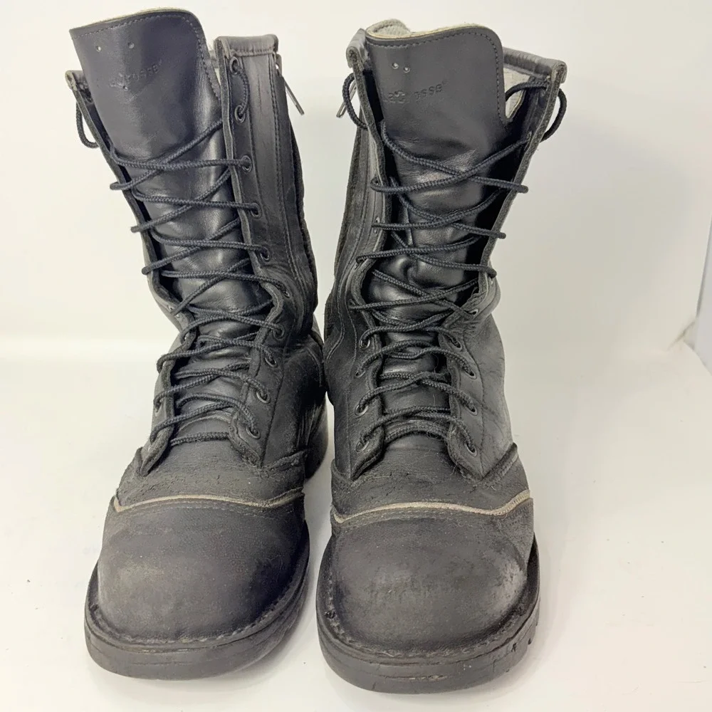 LaCrosse 14H72 Mens 10 M Fire Fighting Boots Black Leather Safety Toe USA Made